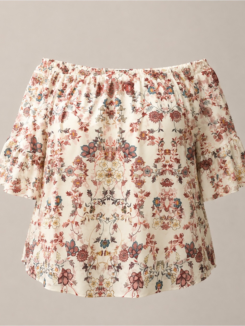 ALYX 2X Floral Off Shoulder Bell Sleeve Blouse Boho Plus Size